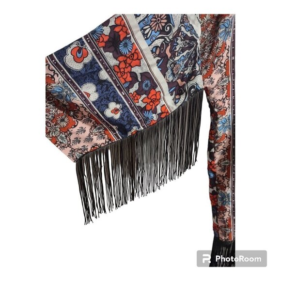 Vero Moda Black Fringe Summer Kimono Size Small - 3FOR$25 - - Picture 4 of 5